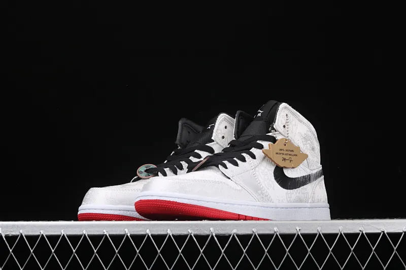 All categories Air Jordan Jordan series basketball shoes Air Jordan 1 Mid Different versions CLOT x Air Jordan 1 Mid "Fearless" AJ1 Joe 1 mid-top white silk CU2804-100